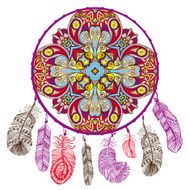 Abstract colorful decorative dream catcher