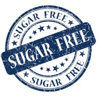 sugar free round blue stamp