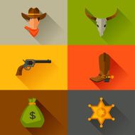 Wild west cowboy objects and design elements N5