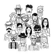 Hipster people icon set vector illustrations N3