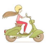 girl riding on a scooter N2