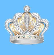 crown of gold silver and precious stones