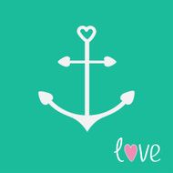 Anchor with shapes of heart Love card