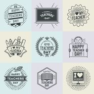 Happy Teachers` Day assorted design insignias logotypes set 1 N2