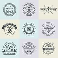 Assorted retro design insignias logotypes set 3 Vector vintage elements
