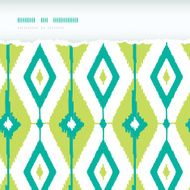 Emerald green ikat diamonds horizontal torn seamless patterns backgrounds