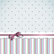 Vintage card design with decorative ribbon and bow N10