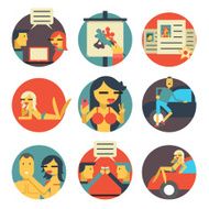Collection of Stylish Handsome Male and Female Characters Travel Vacation
