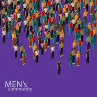 crowd of guys and men urban lifestyle concept
