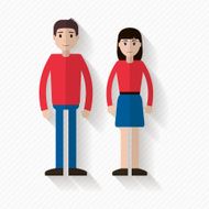 Man and woman flat illustration