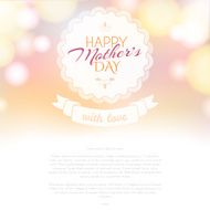 Backrground with badge and greeting Happy Mother&#039;s Day N2