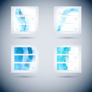 Abstract mosaic blue banners set N13