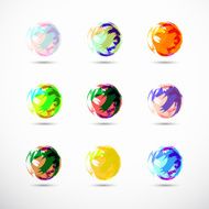 set of abstract colorful 3D ball pattern icon for design