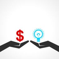 Compare money and idea concept