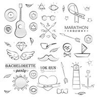 Doodle Sea Hand Drawn Objects Set N2