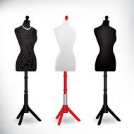 Female Dressmakers Mannequin black and white
