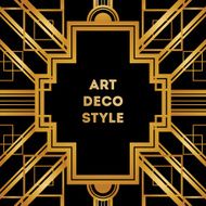 Art Deco vintage decorative frame Retro card design template N2