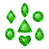 Set of green colored gems