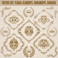 Set of vector damask ornaments N37