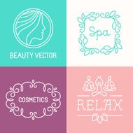 Vector spa and cosmetics logos