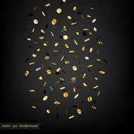 Black background with golden flying graphic elements