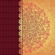 Background with abstract floral lace ornament and hearts N4