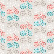 Bicycles seamless pattern in retro style