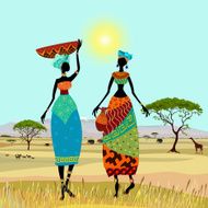 African women in mountain landscape N3