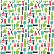 Seamless hair salon background N5