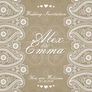 Paisley border lace design template