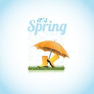 It&#039;s spring boots and umbrella