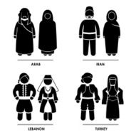West Asia Clothing Costume Pictogram