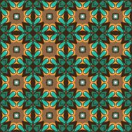 Seamless circle vintage flower pattern N55