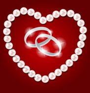 Pearl heart vector illustration background N2