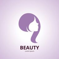 Sign of a woman&#039;s face vector logo template N2