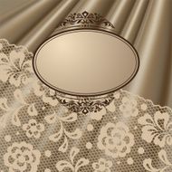 Vintage lace background ornamental flowers invitation card N8