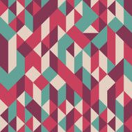 Abstract seamless pattern with cubes and triangles