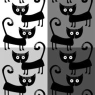Seamless pattern with black cats N4
