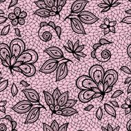 Old lace seamless pattern ornamental flowers Vector texture N8