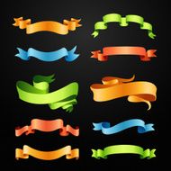 Set of full colors ribbons