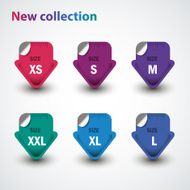 Colorful size stickers