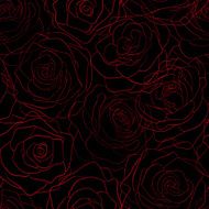 seamless pattern red roses of a black background