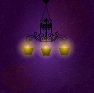 Vintage Background with Chandelier Vector Illustration N2