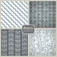 Retro set of 4 seamless vector patterns