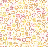 Seamless pattern with woman clothes