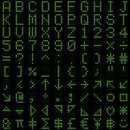 Green dot digital font and symbol set vector illustration