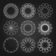 White ornaments set in chalkboard style