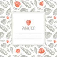 Vintage style invitation with leaf texture N3