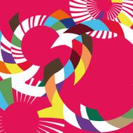 Abstract Circular colored background Square Pink background Vector
