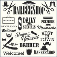 Barbershop Retro Creation Kit &ndash; Mustaches Beards Titles and other